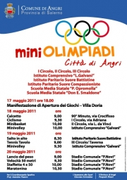 Al via marted 17 maggio le Mini Olimpiadi Citt di Angri