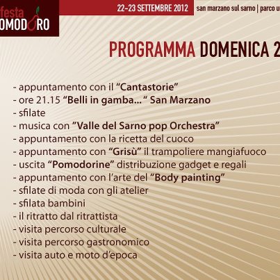 programma domenica